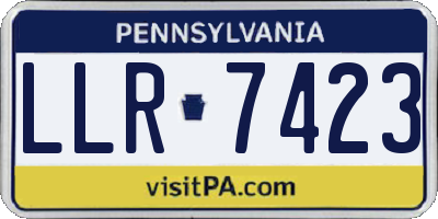 PA license plate LLR7423