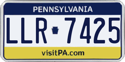 PA license plate LLR7425
