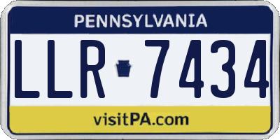 PA license plate LLR7434