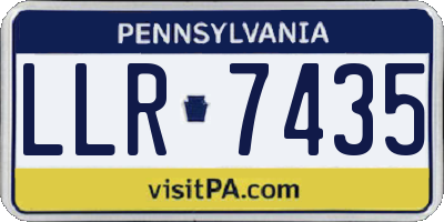PA license plate LLR7435