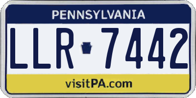 PA license plate LLR7442