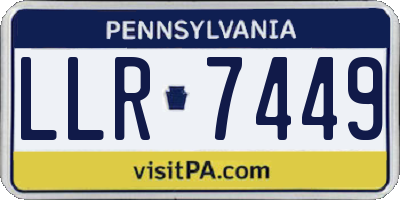 PA license plate LLR7449
