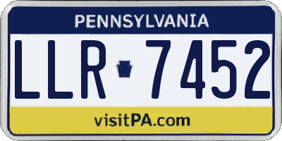 PA license plate LLR7452