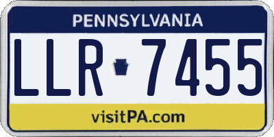 PA license plate LLR7455