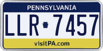 PA license plate LLR7457