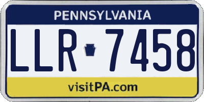 PA license plate LLR7458