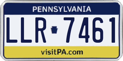 PA license plate LLR7461
