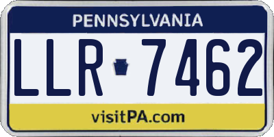 PA license plate LLR7462