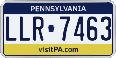 PA license plate LLR7463