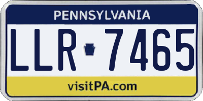 PA license plate LLR7465
