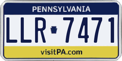 PA license plate LLR7471