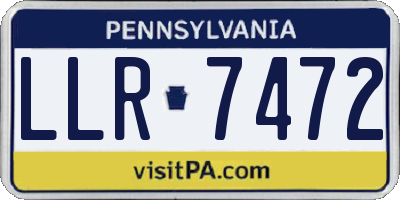 PA license plate LLR7472