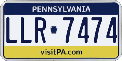 PA license plate LLR7474