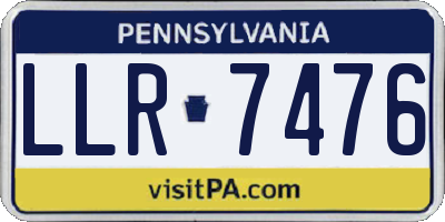 PA license plate LLR7476