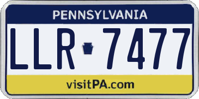 PA license plate LLR7477