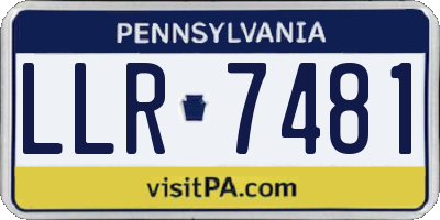 PA license plate LLR7481