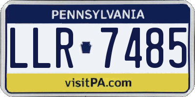 PA license plate LLR7485
