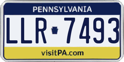 PA license plate LLR7493