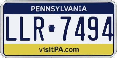 PA license plate LLR7494