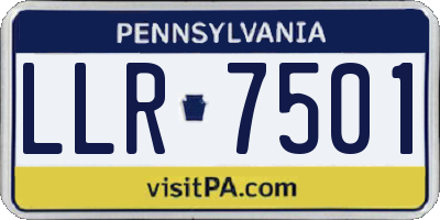PA license plate LLR7501