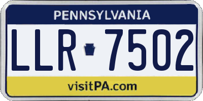 PA license plate LLR7502