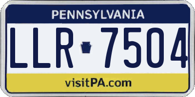 PA license plate LLR7504