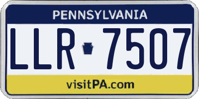 PA license plate LLR7507