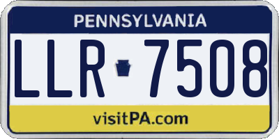 PA license plate LLR7508