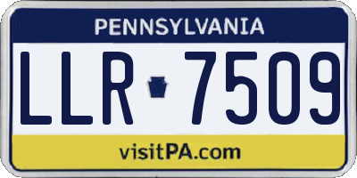 PA license plate LLR7509