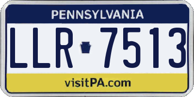 PA license plate LLR7513