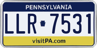 PA license plate LLR7531