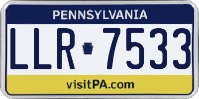 PA license plate LLR7533