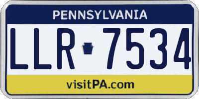 PA license plate LLR7534