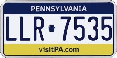PA license plate LLR7535