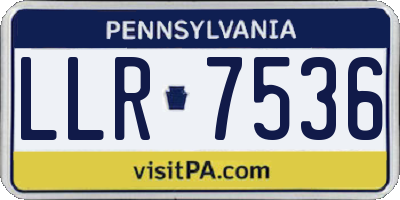 PA license plate LLR7536