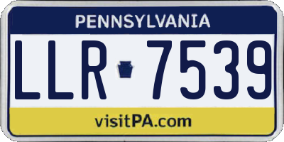 PA license plate LLR7539