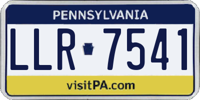 PA license plate LLR7541