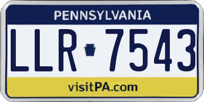 PA license plate LLR7543