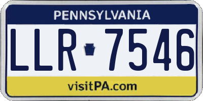 PA license plate LLR7546