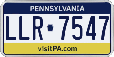 PA license plate LLR7547