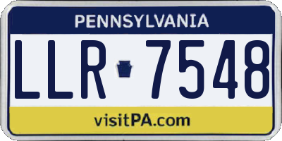 PA license plate LLR7548