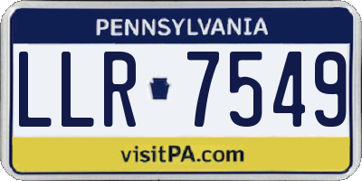 PA license plate LLR7549