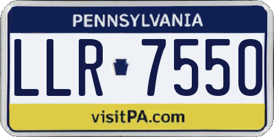 PA license plate LLR7550