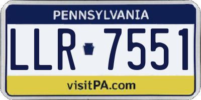 PA license plate LLR7551