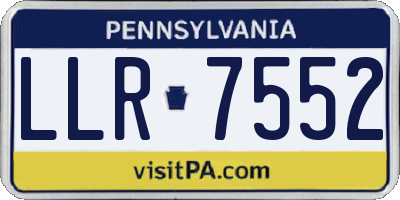 PA license plate LLR7552