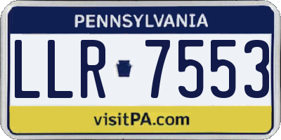 PA license plate LLR7553