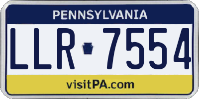 PA license plate LLR7554
