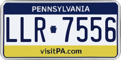 PA license plate LLR7556