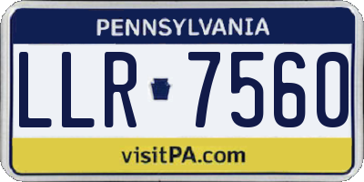 PA license plate LLR7560