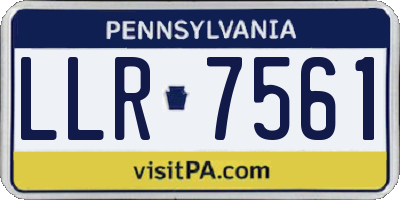 PA license plate LLR7561